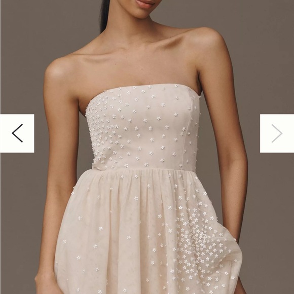 BHLDN Strapless Embellished Fit & Flare Midi Dress - Picture 3 of 3